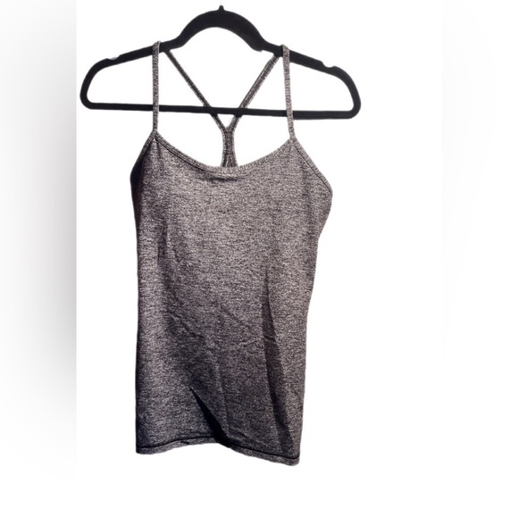 Lululemon Power Y Tank Heathered Black Black yoga athletic stretch compression 8 - Picture 2 of 4